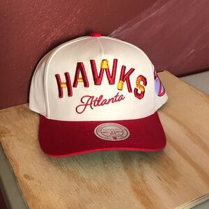 Atlanta Hawks Retro cream hardwood classic SnapBack hat baseball cap curved brim